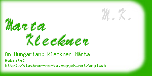 marta kleckner business card